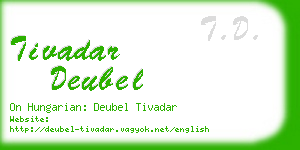 tivadar deubel business card